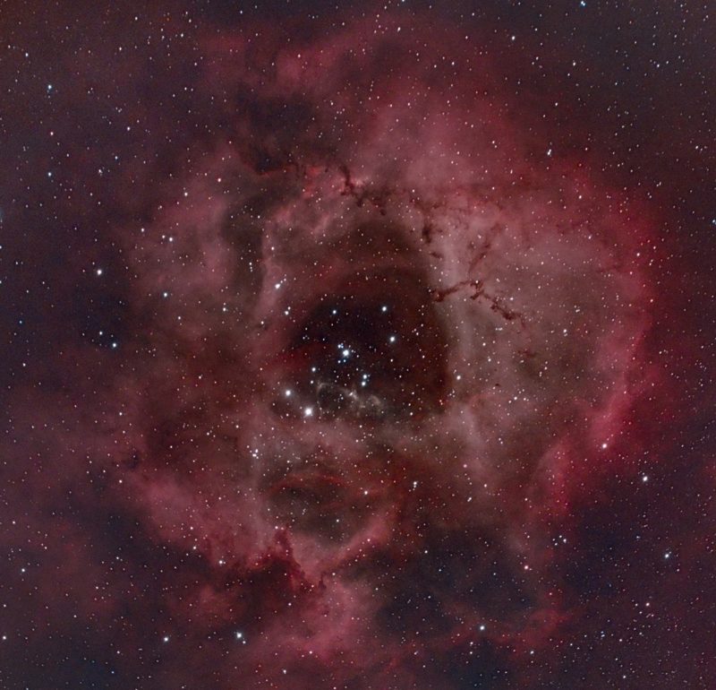 The Rosette Nebula (NGC 2244), a circular emission nebula